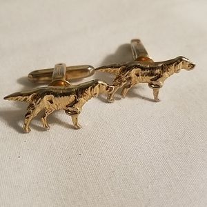 Gold Tone Hunting Dog Cufflinks